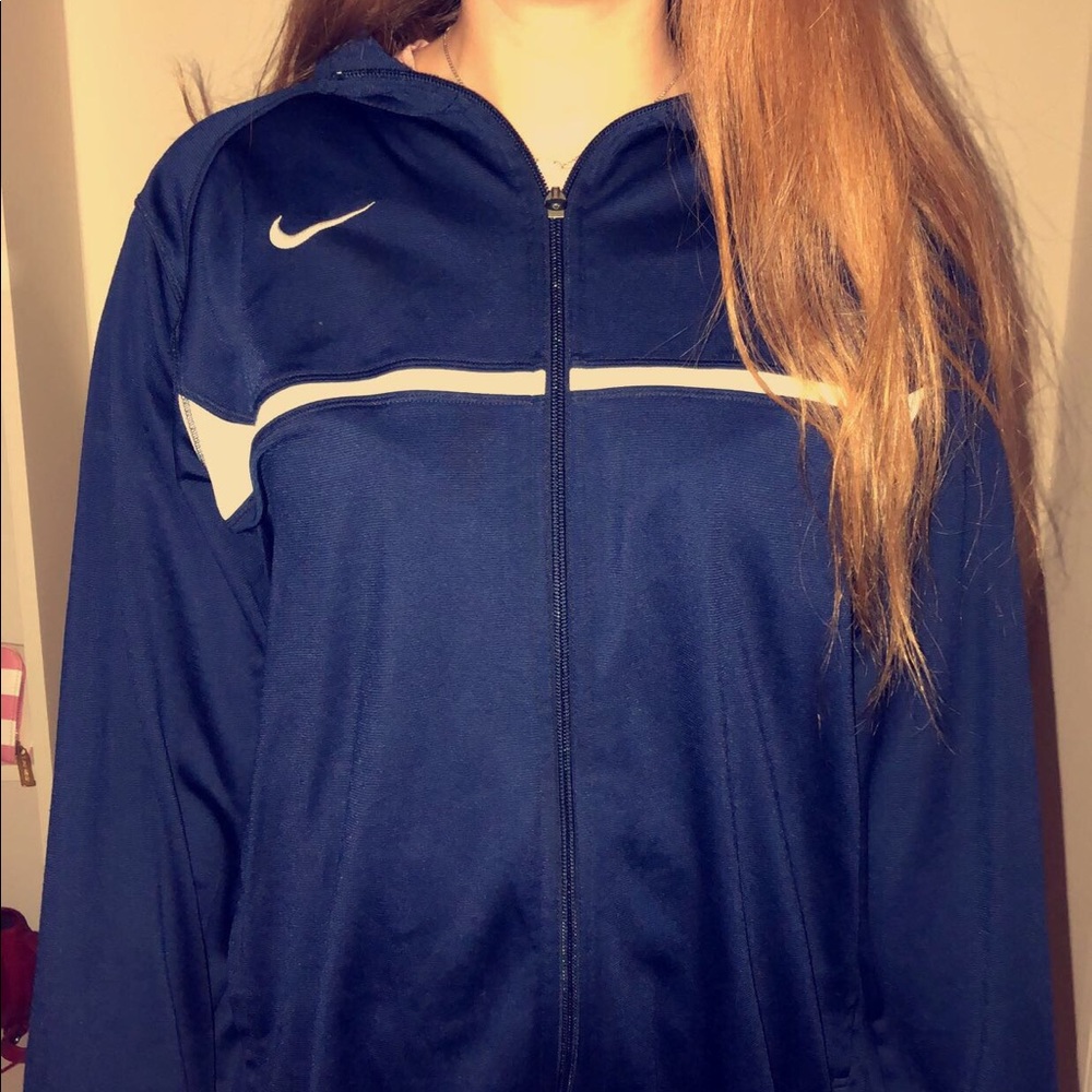 Vintage NIKE navy and white zip up